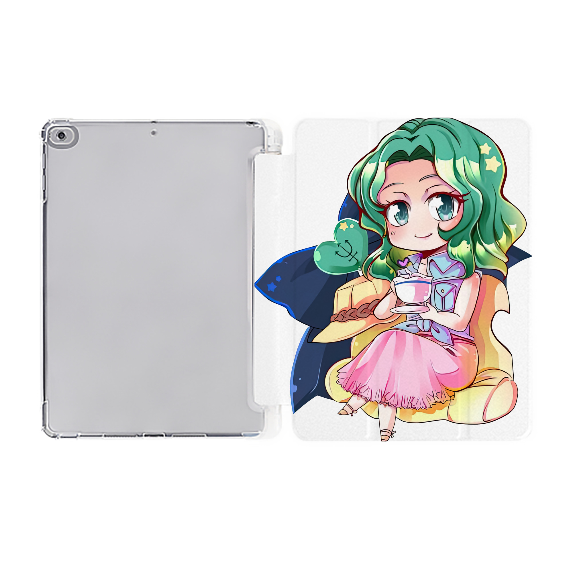 （画像用） 美少女戦士セーラームーン 海王 みちる（かいおう みちる） Sailor Moon Kaiou Michiru IPad ケース ペン収納付き 三つ折りスタンド PUレザー×シリコン 対応機種9.5/10.5/10.9インチ